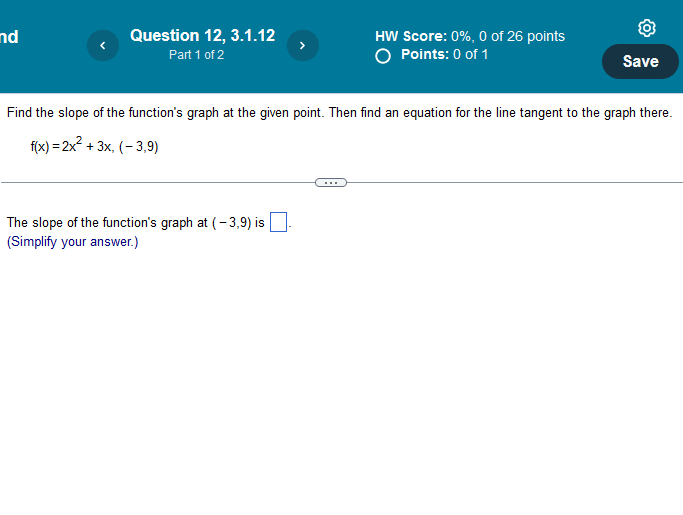 Solved Find the slope of the function's graph at the given | Chegg.com