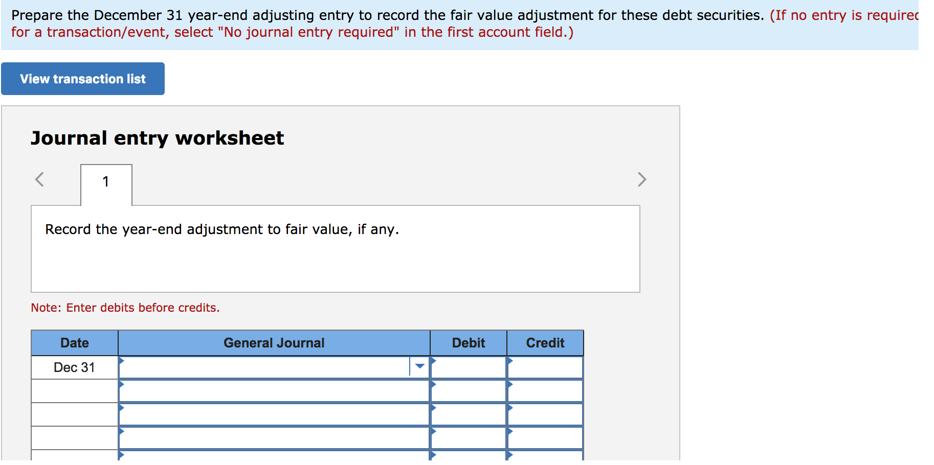 Solved Exercise 15 5 Fair Value Adjustment To Chegg