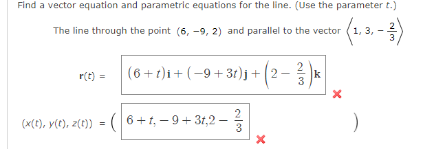 Solved Find a vector equation and parametric equations for | Chegg.com