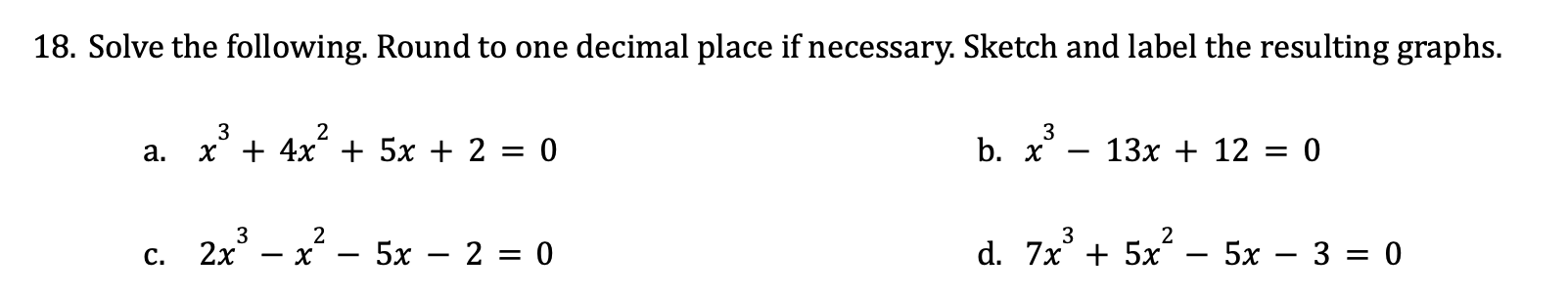 Solved Solve the following. Round to one decimal place if | Chegg.com