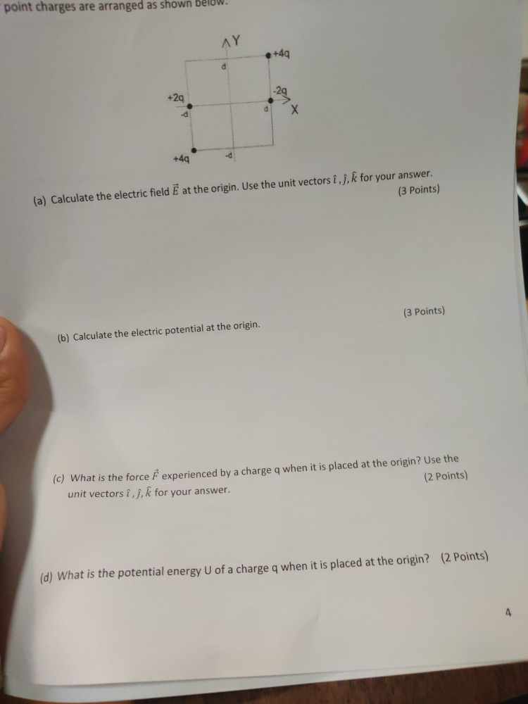 Solved Point Charges Are Arranged As Shown Below 49 A Chegg Com