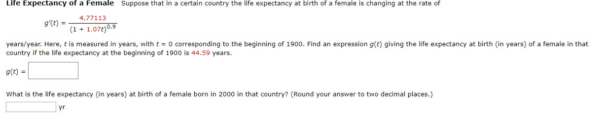 Solved Life Expectancy of a Female Suppose that in a certain | Chegg.com