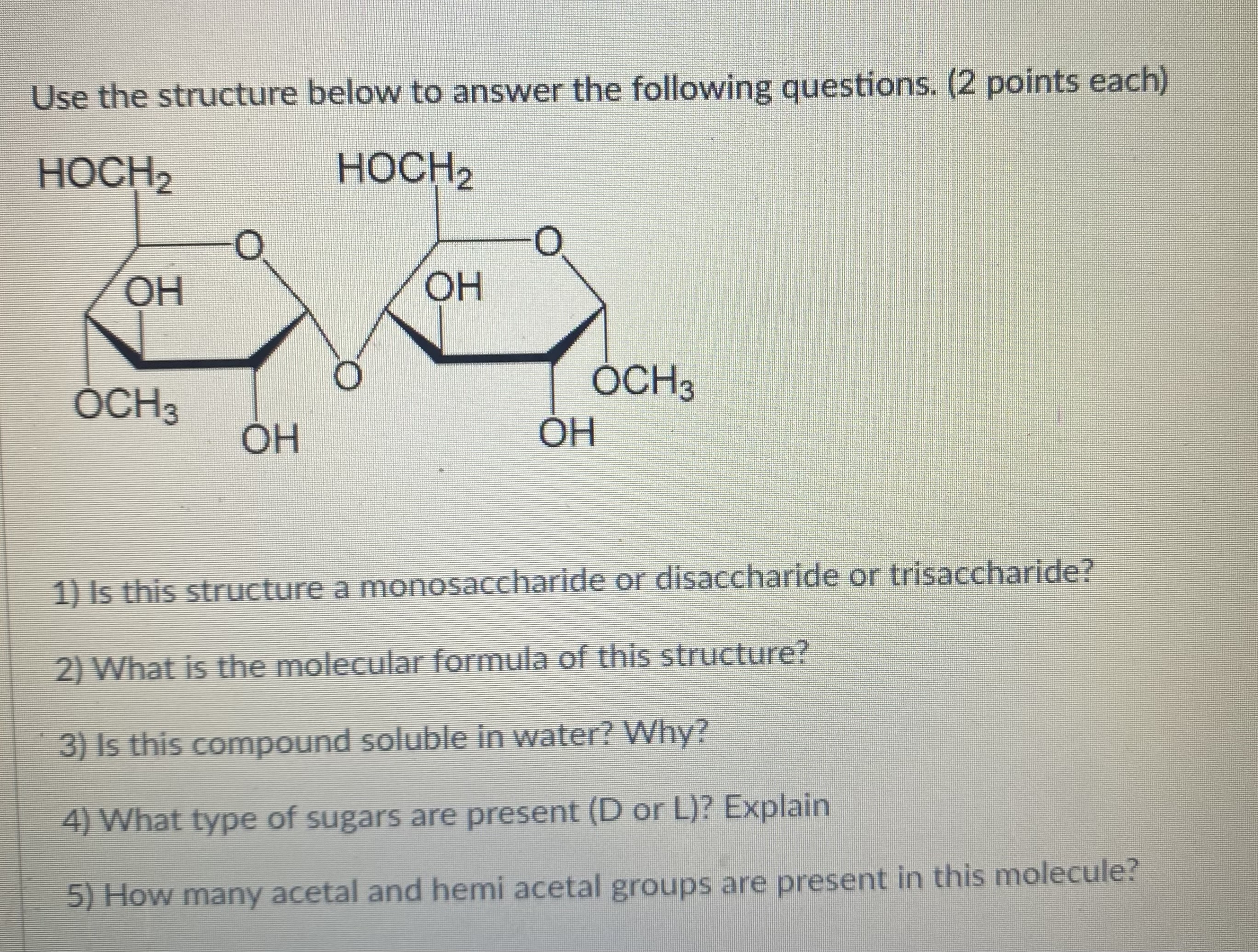 Solved Use the structure below to answer the following | Chegg.com