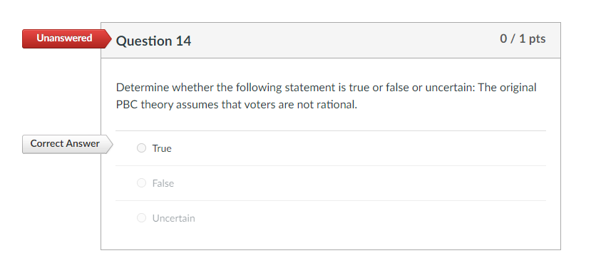 Unanswered Question 14 0 / 1 pts Determine whether | Chegg.com