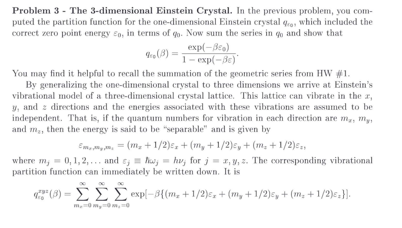 Solved = 960 (8) Problem 3 - The 3-dimensional Einstein | Chegg.com