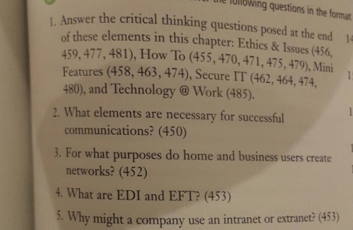 Solved 1 Answer the critical thinking questions posed at the | Chegg.com