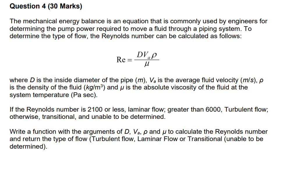 Solved The mechanical energy balance is an equation that is