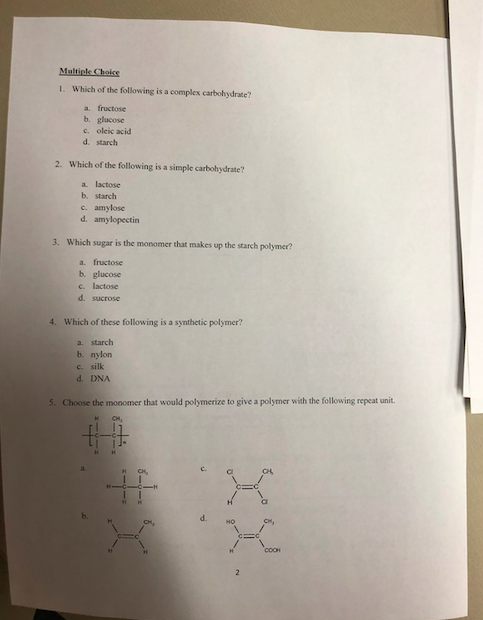 which of the following is a complex carbohydrate glucose