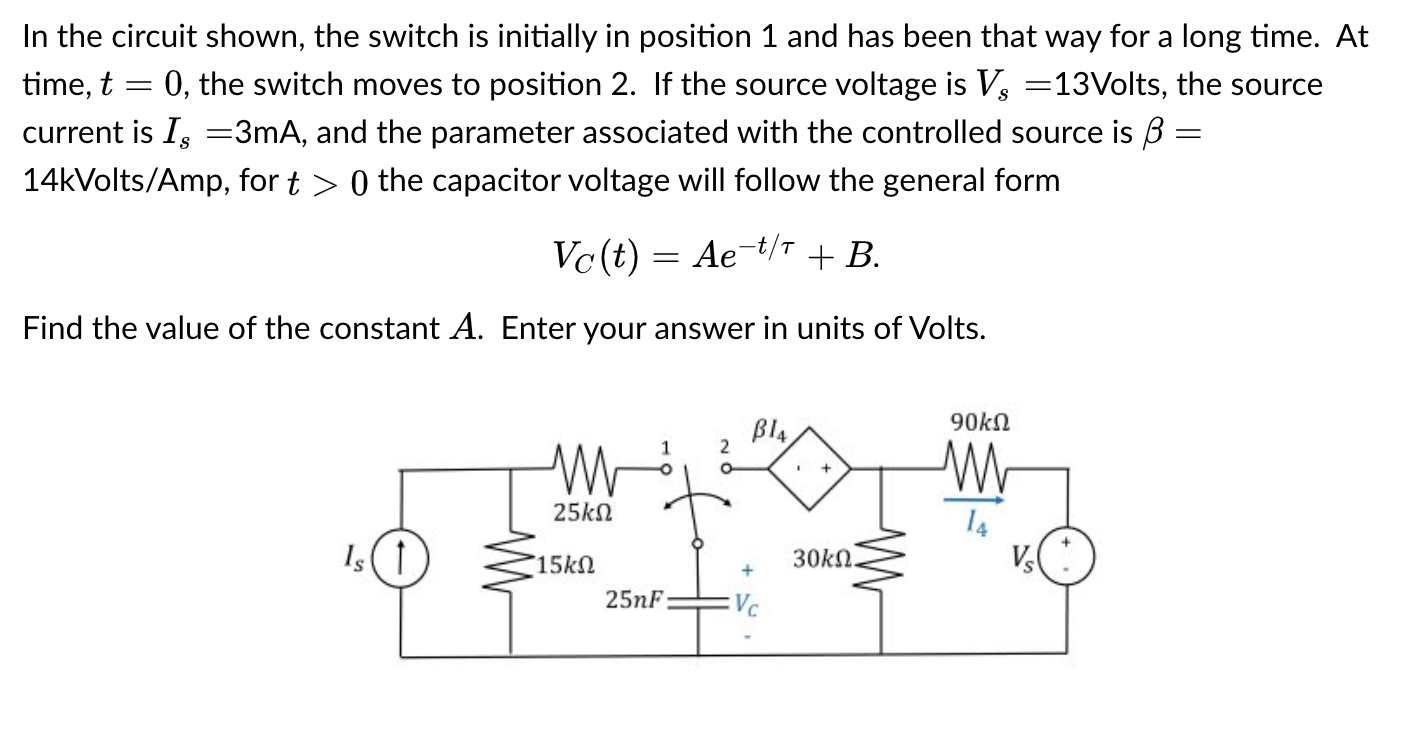 Solved In the circuit shown, the switch is initially in | Chegg.com