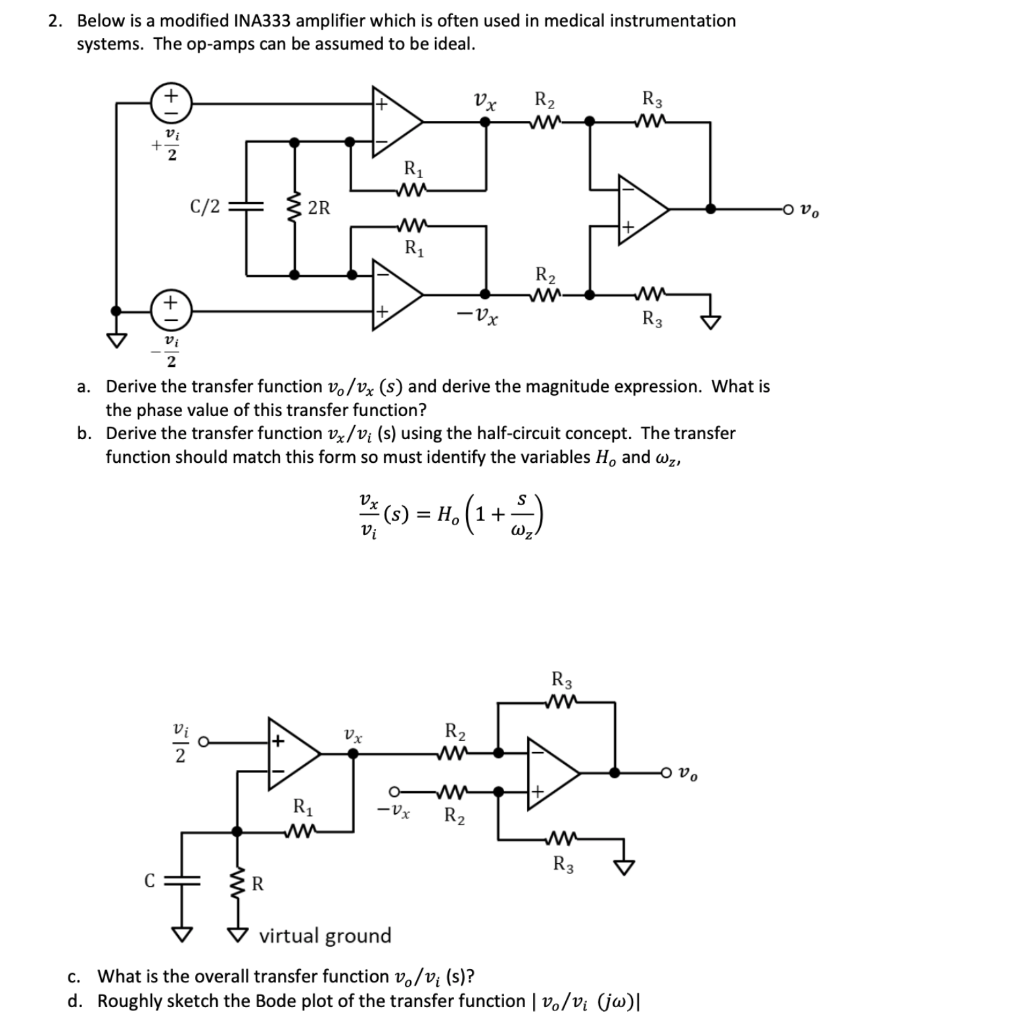 Solved 2. Below is a modified INA333 amplifier which is | Chegg.com