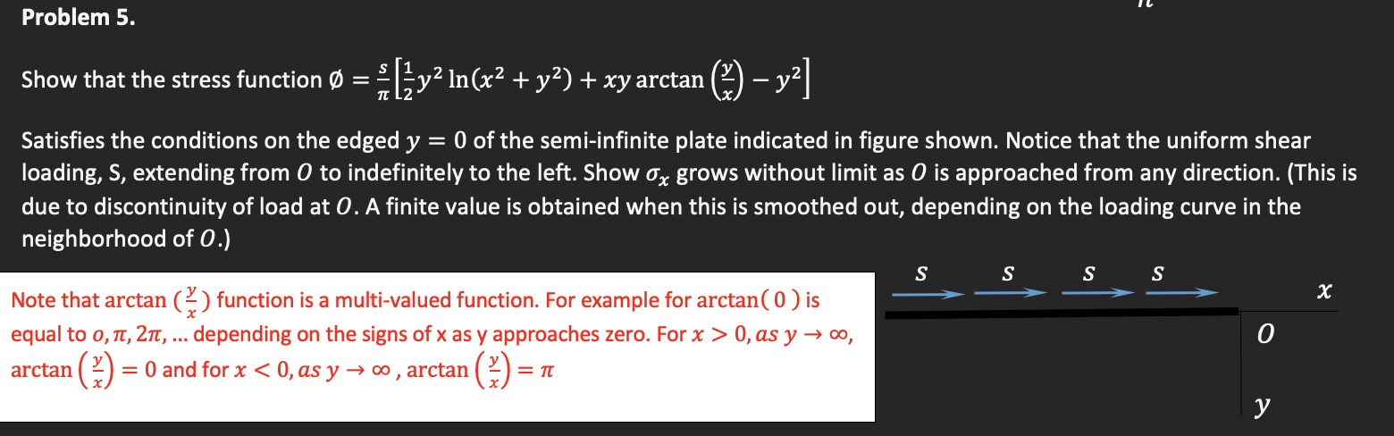 Solved Problem 5. 10 = Show that the stress function Ø 3y2 | Chegg.com