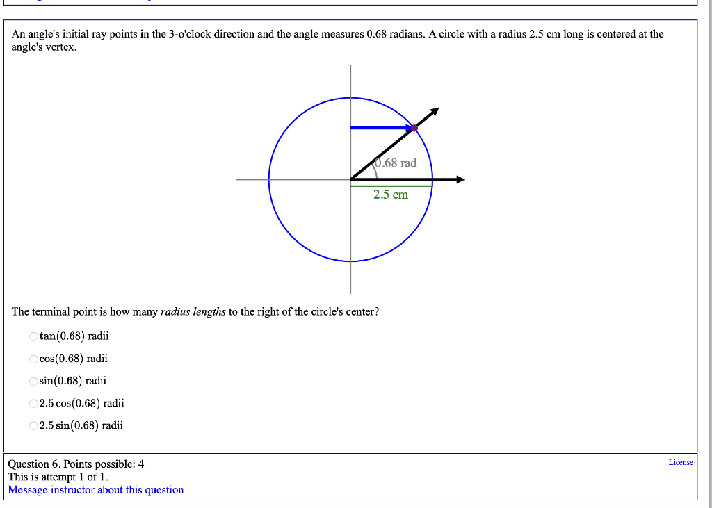 Solved The Angle Below Subtends An Arc Length Of 576 Cm 8444