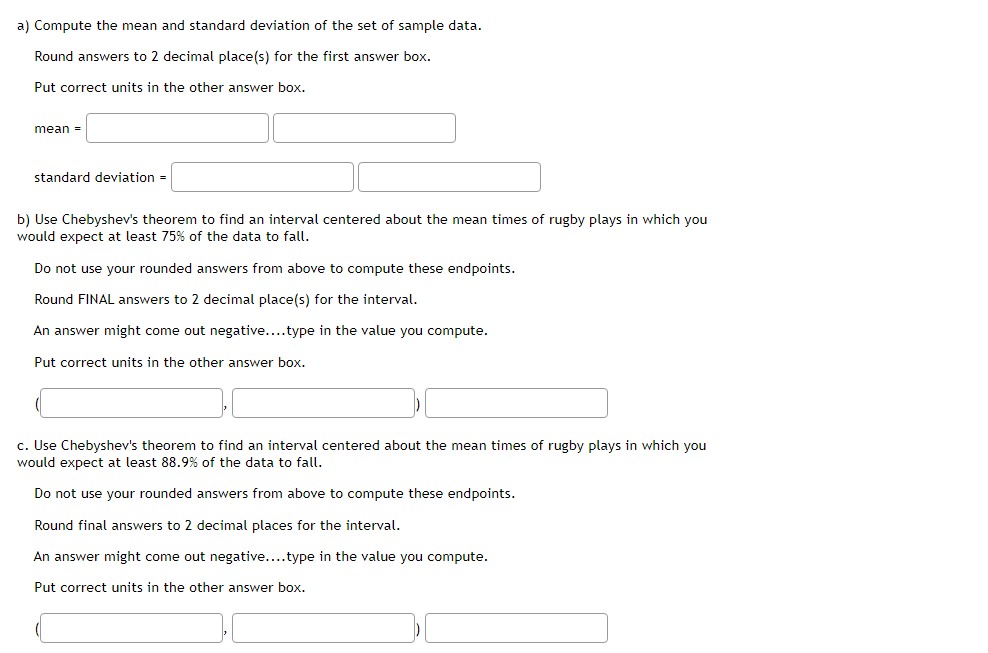 Solved B) Use Chebyshev's Theorem To Find An Interval | Chegg.com