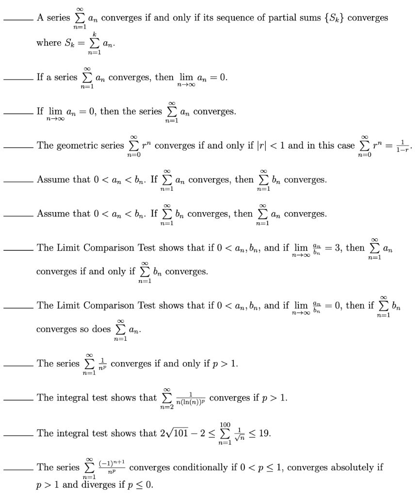 Solved A Series E An Converges If And Only If Its Sequenc Chegg Com