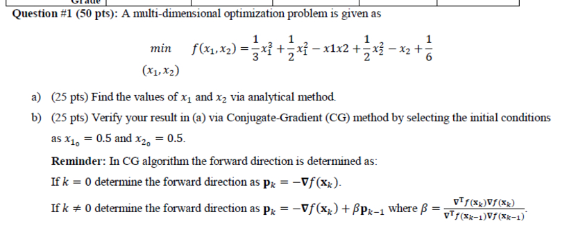 Two Dimension Optimization A multi-dimensional optimization problem is given | Chegg.com
