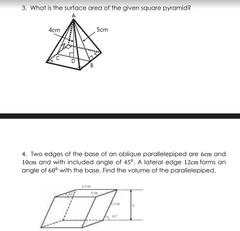 Solved 3. What is the surface area of the given square | Chegg.com