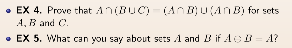 Solved EX 4. Prove That A∩(B∪C)=(A∩B)∪(A∩B) For Sets A,B And | Chegg.com