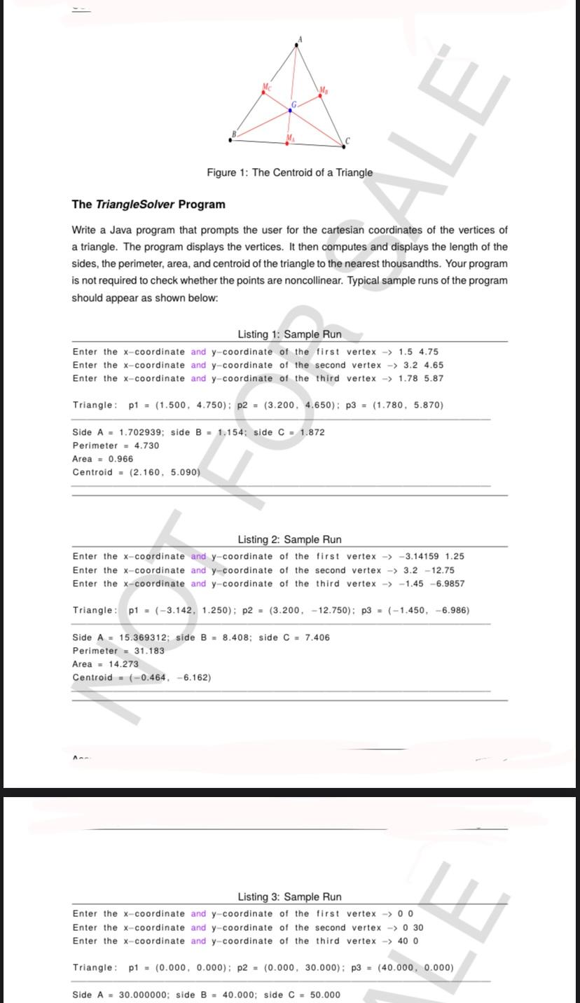 Solved The TriangleSolver Program Write a Java program that | Chegg.com