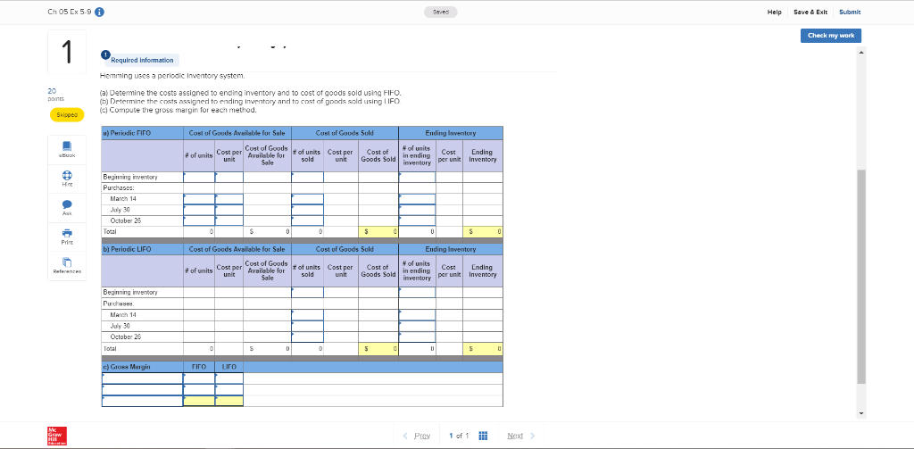 Solved Use the following information for the Exercises | Chegg.com