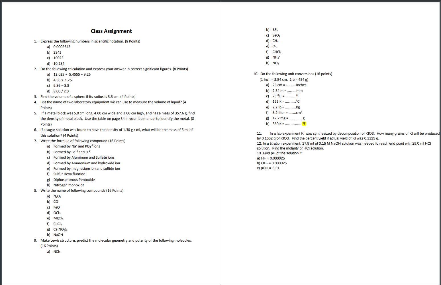 Solved Class Assignment B Bf3 C Seo2 D Ch4 E 03 F Ch Chegg Com