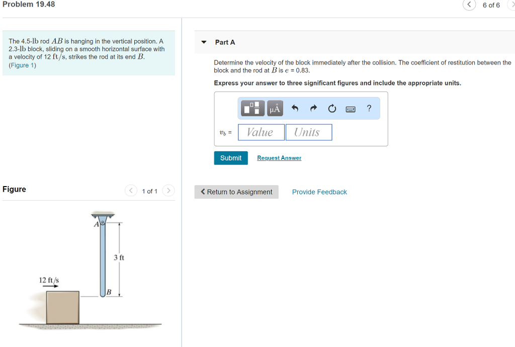 Solved Problem 19.48 6 Of 6 The 4.5-lb Rod AB Is Hanging In | Chegg.com