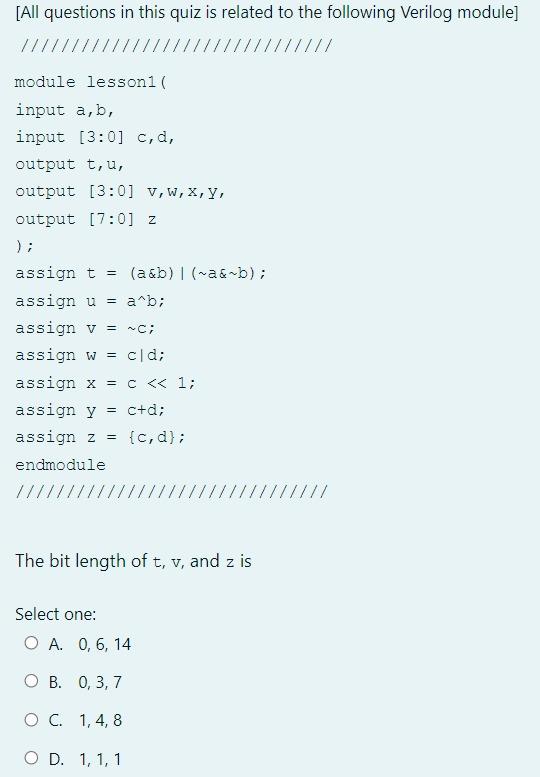 Solved [All questions in this quiz is related to the | Chegg.com