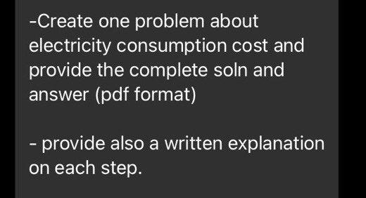 Solved -Create one problem about electricity consumption | Chegg.com