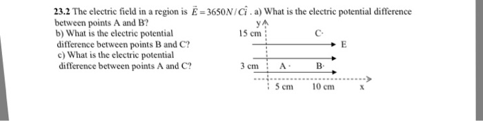 Solved The electric field in a region is E^rightarrow = | Chegg.com