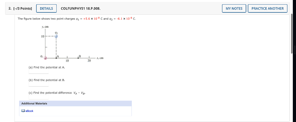 Solved The figure below shows two point charges | Chegg.com