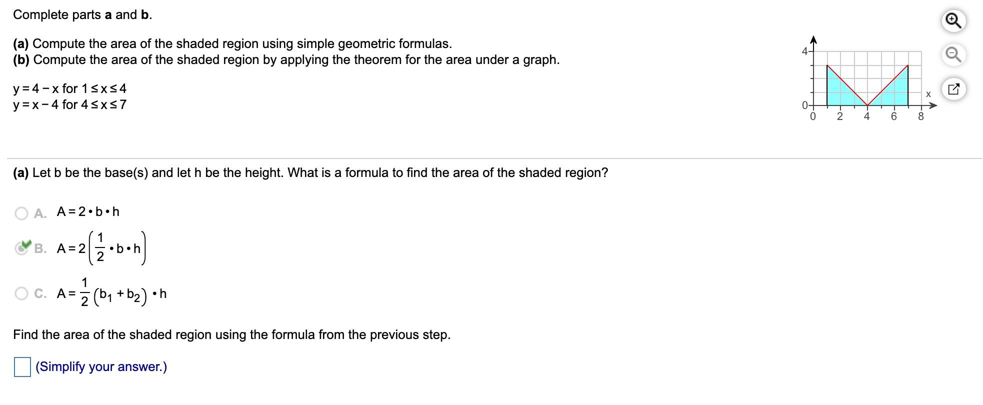 Solved Complete parts a and b. (a) Compute the area of the | Chegg.com