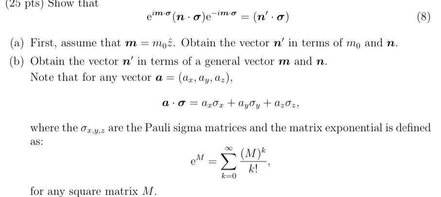 Solved A First Assume That M M0zˆ Obtain The Vector Chegg Com