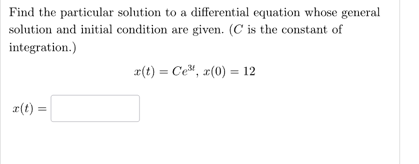 Solved Find the particular solution to a differential | Chegg.com