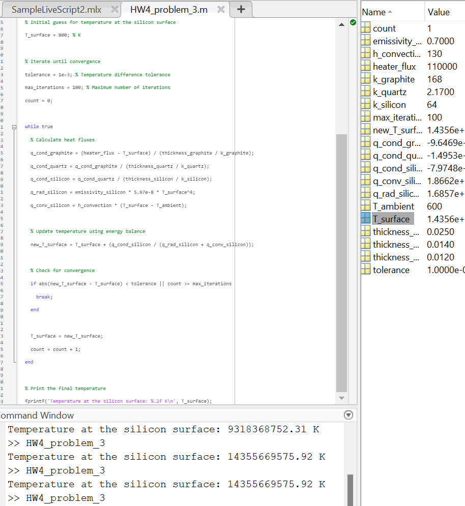 Heat Transfer: I need help, I'm doing code for matlab | Chegg.com