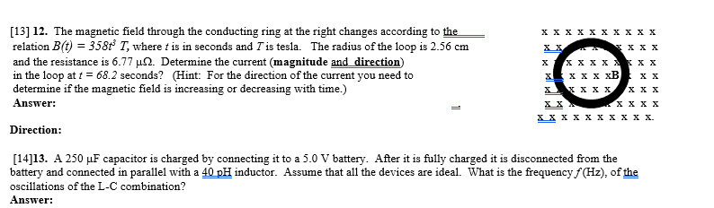 Solved XXXXXXXXXX xx xxxx 13 12 The magnetic field Chegg com 