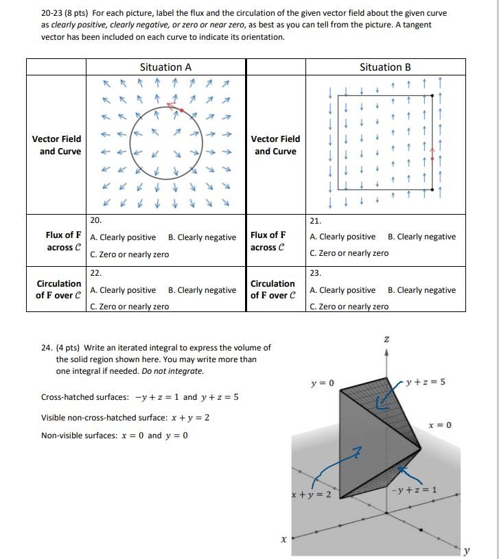 Solved 20-23 (8 pts) For each picture, label the flux and | Chegg.com