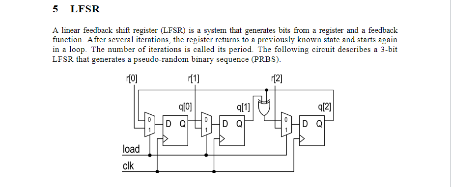 Solved A linear feedback shift register (LFSR) is a system | Chegg.com