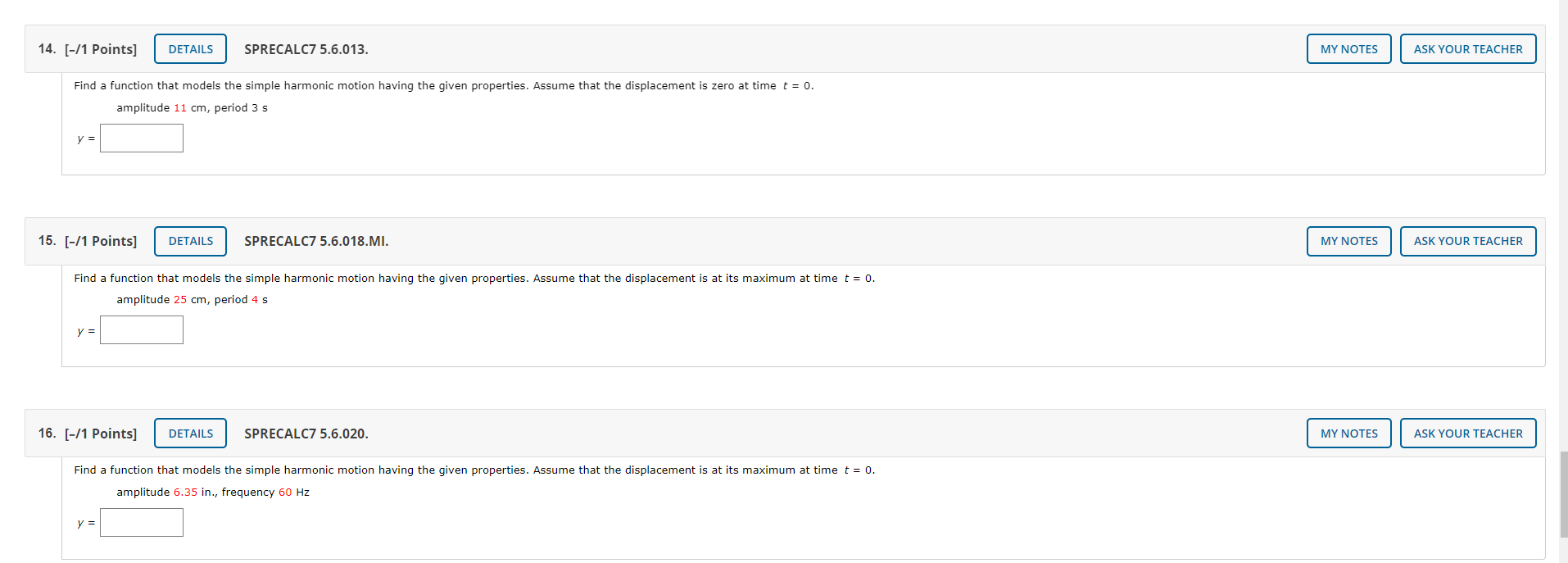 Solved 14 1 Points DETAILS SPRECALC7 5 6 013 MY NOTES Chegg