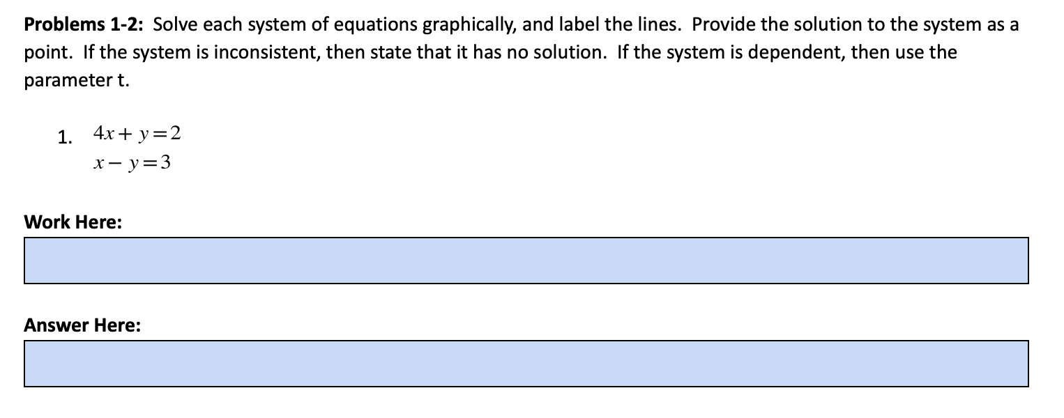 Solved Problems 1-2: Solve each system of equations | Chegg.com