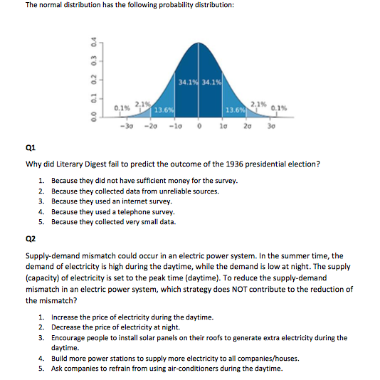 Solved The normal distribution has the following probability | Chegg.com
