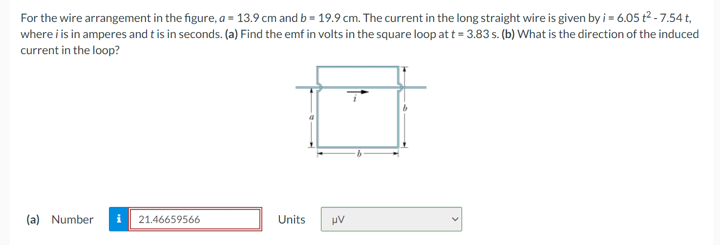 Solved For the wire arrangement in the figure, a=13.9 cm and | Chegg.com