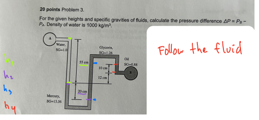 Solved 20 Points Problem 3. For The Given Heights And | Chegg.com