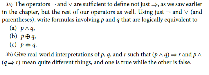 Solved 3a) The operators and V are sufficient to define not | Chegg.com