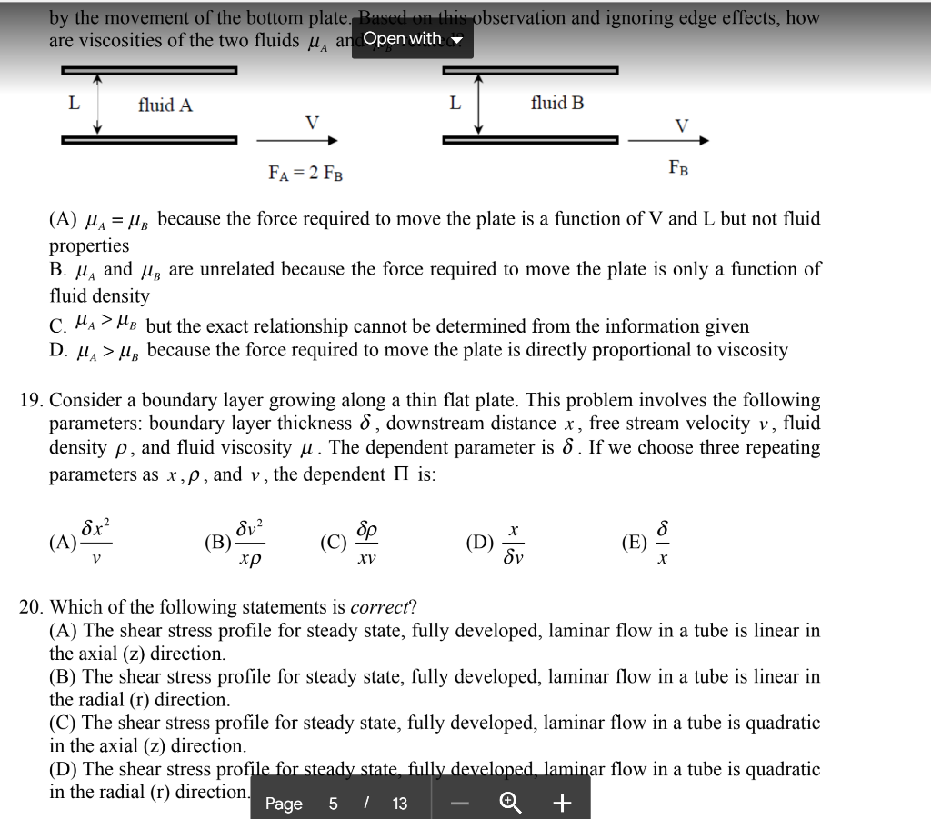 Solved 17 The Velocity Profile In A 4 Cm Diameter Pipe T Chegg Com