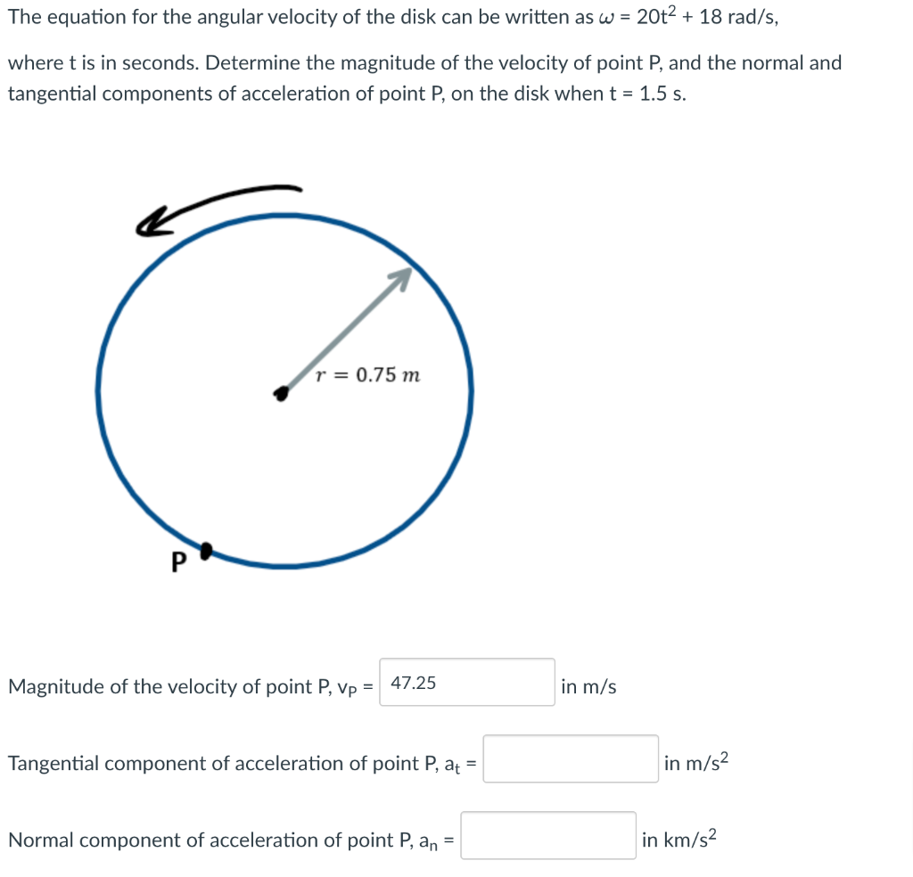 Solved The equation for the angular velocity of the disk can | Chegg.com