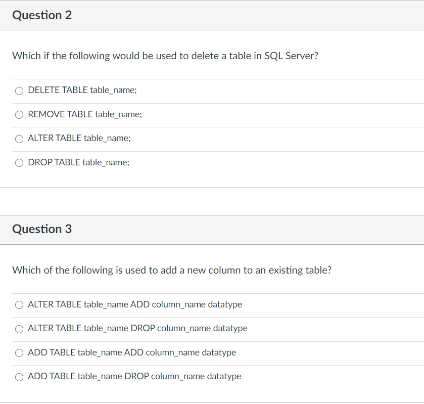 Solved Question 2 Which if the following would be used to | Chegg.com