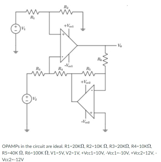 Solved a) Determine Vo b) Determine the maximum value of V1 | Chegg.com