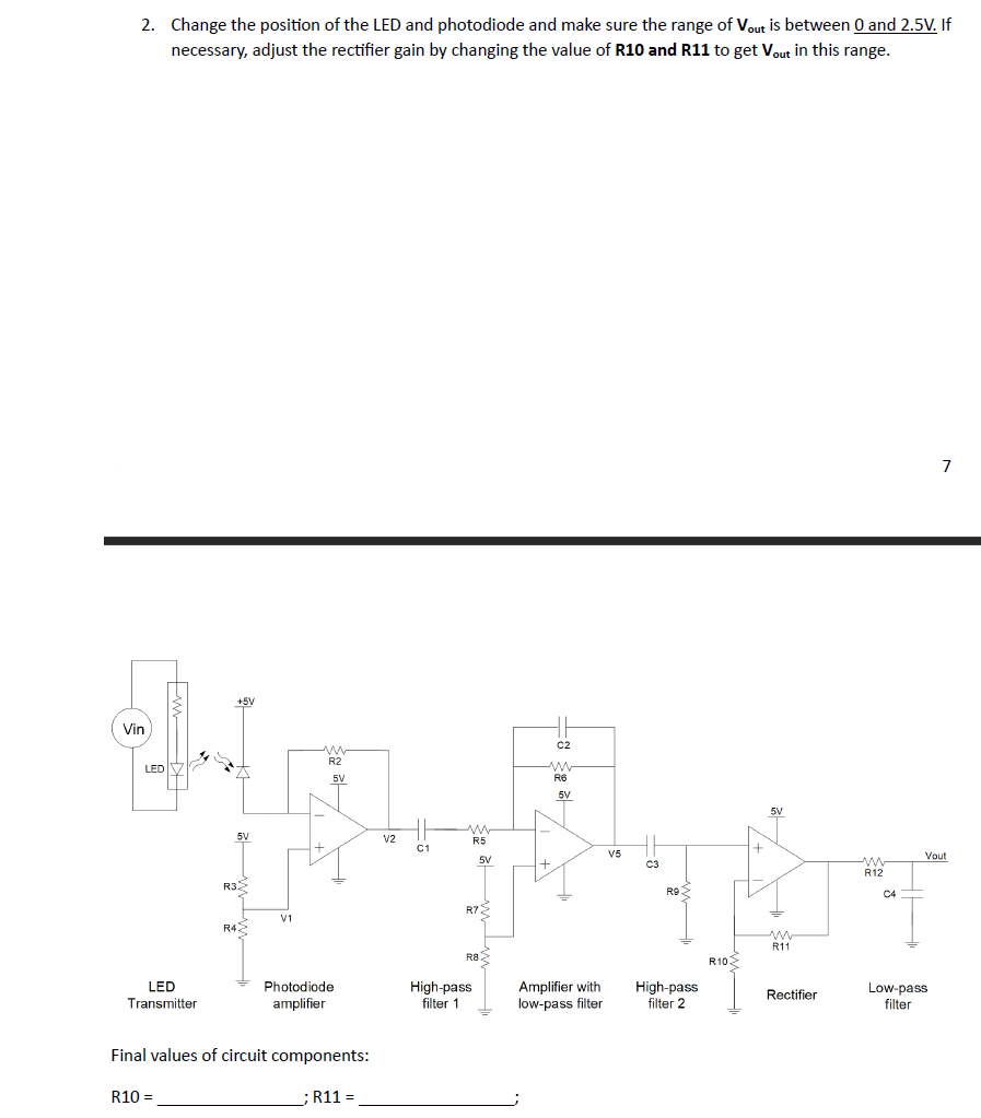 Solved 1. Design And Build The Photodiode Amplifier Circuit | Chegg.com