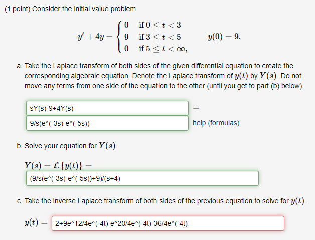 Solved Please answer part c as part a and b are correct. | Chegg.com