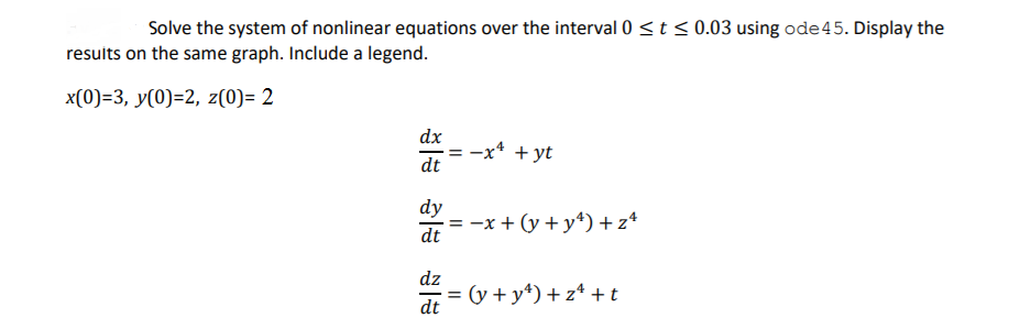 Solved Solve The System Of Nonlinear Equations Over The 