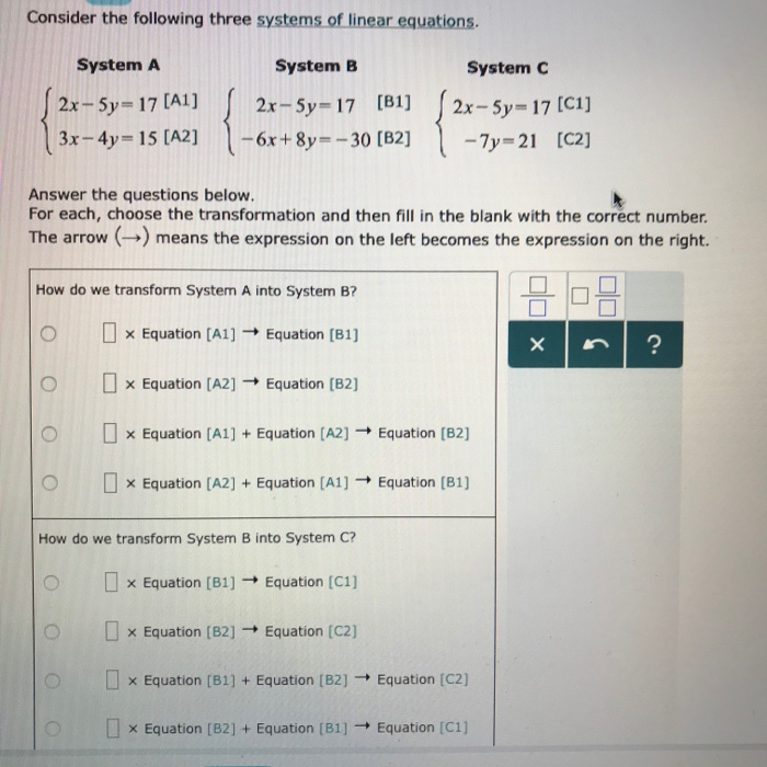 Solved Consider the following three systems of linear | Chegg.com
